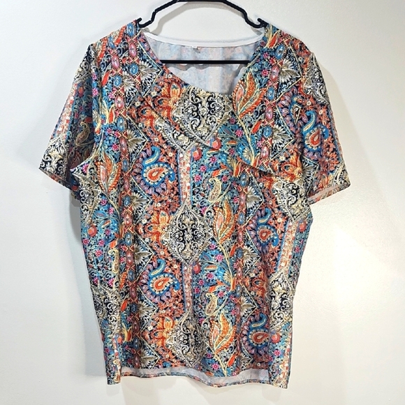 Colorful Paisley Women's Top - Picture 1 of 6